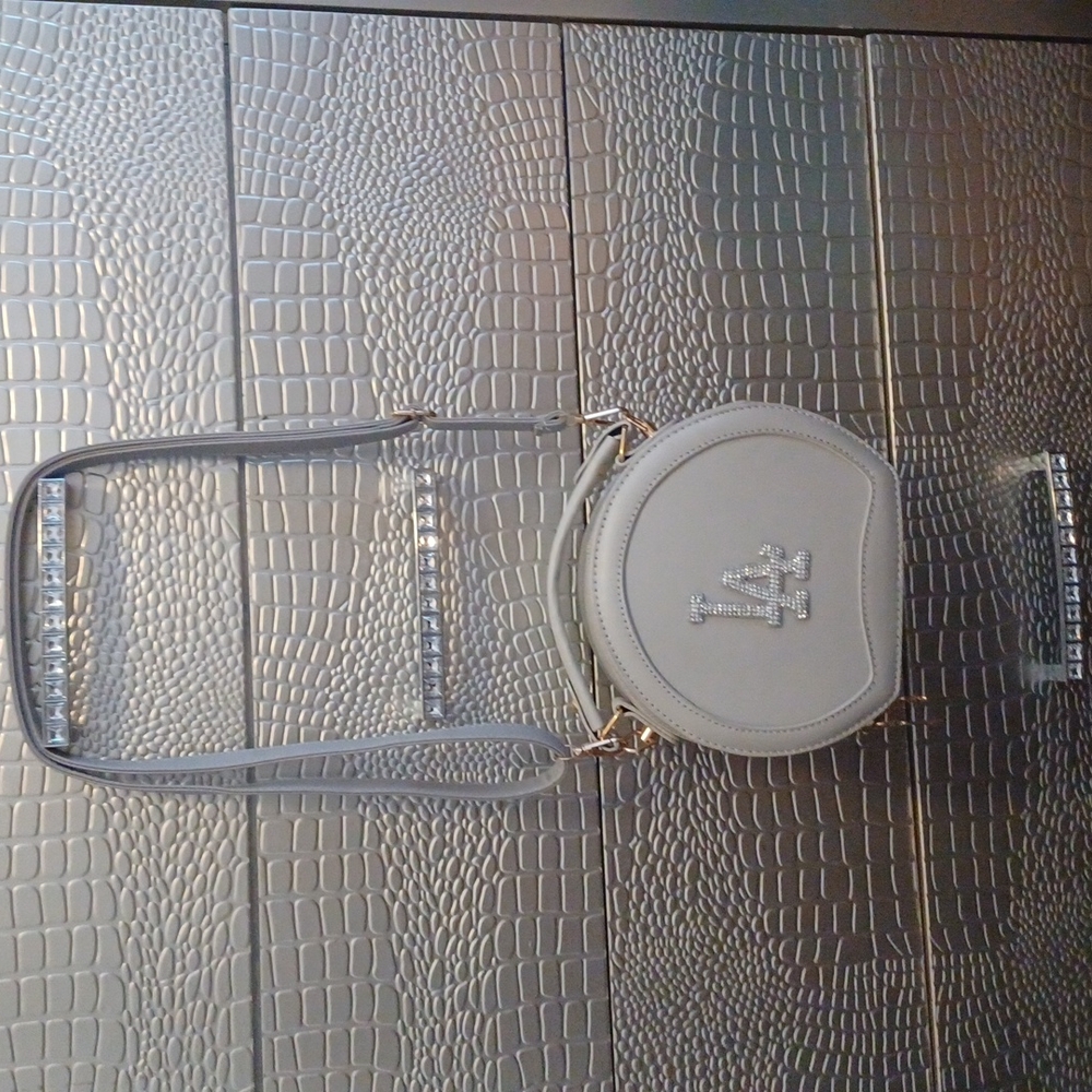 Grey crossbody round shape LA bling